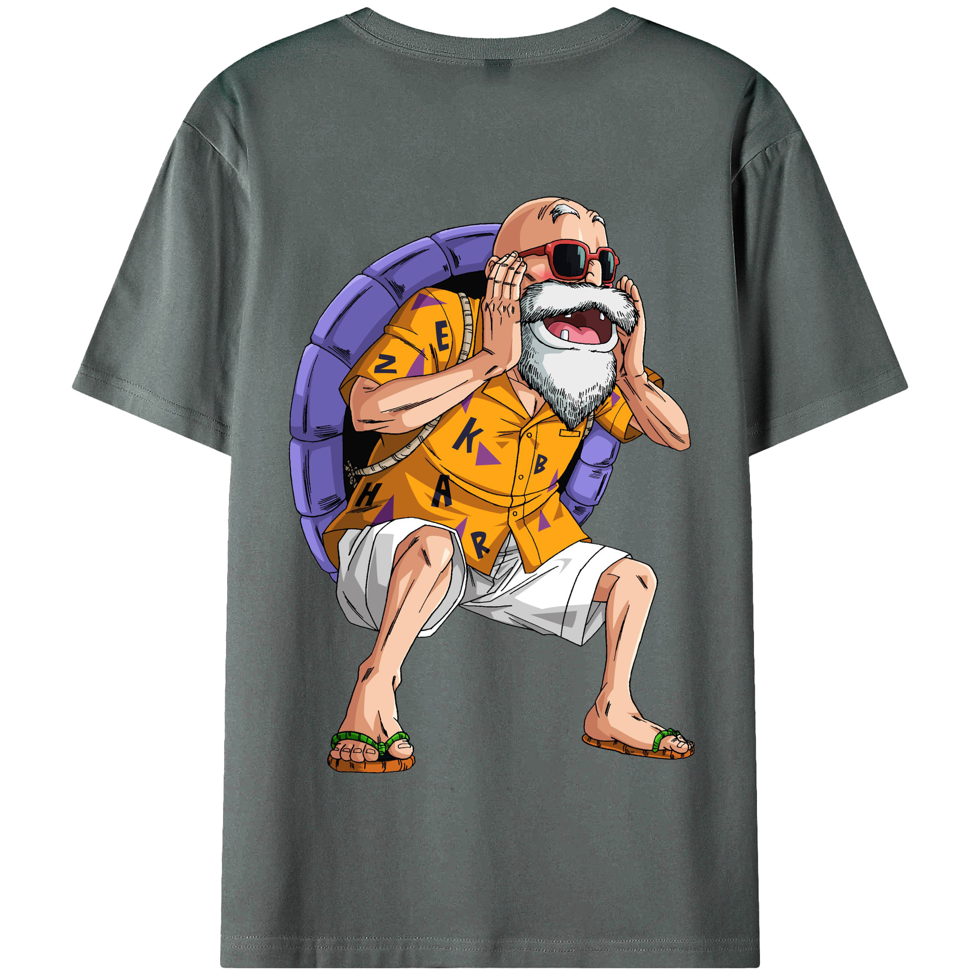 （画像用） ドラゴンボール 亀仙人（かめせんにん） DRAGON BALL Master Roshi Kame Sennin 綿100％半袖Tシャツ（背面プリント）